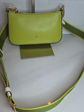 kate spade Chartreuse Crossbody Bag with Green Strap